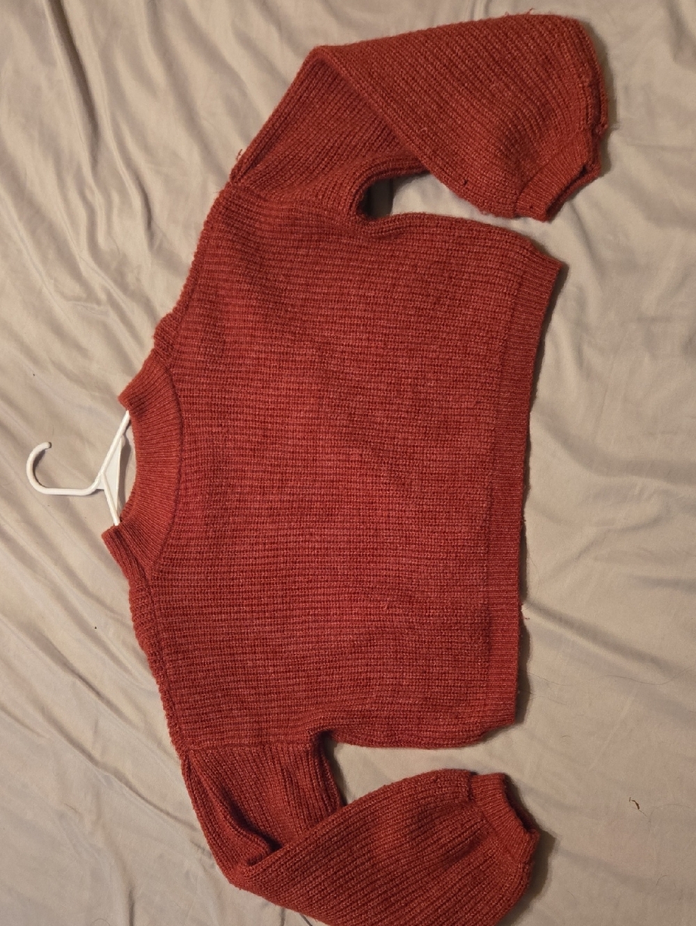 SHEIN Cozy Rust Crewneck Knit Sweater